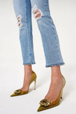 GOOD AMERICAN Best Sellers CINDER-F*CKING-RELLA PUMP | GOLDEN OLIVE001