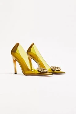 GOOD AMERICAN Best Sellers CINDER-F*CKING-RELLA PUMP | GOLDEN OLIVE001