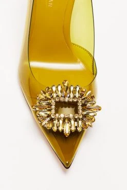 GOOD AMERICAN Best Sellers CINDER-F*CKING-RELLA PUMP | GOLDEN OLIVE001