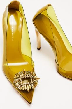 GOOD AMERICAN Best Sellers CINDER-F*CKING-RELLA PUMP | GOLDEN OLIVE001