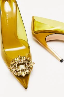 GOOD AMERICAN Best Sellers CINDER-F*CKING-RELLA PUMP | GOLDEN OLIVE001