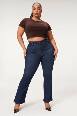 GOOD AMERICAN High Waisted ALWAYS FITS GOOD CLASSIC BOOT | DEEP BLUE004