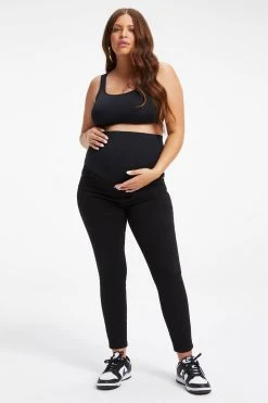 GOOD AMERICAN MATERNITY GOOD LEGS CROP | BLACK001