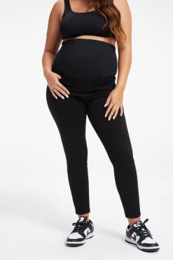 GOOD AMERICAN MATERNITY GOOD LEGS CROP | BLACK001