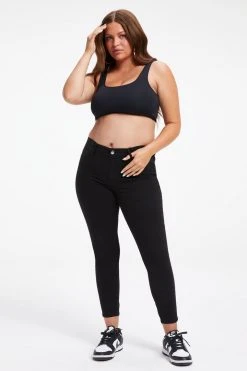 GOOD AMERICAN MATERNITY GOOD LEGS CROP | BLACK001