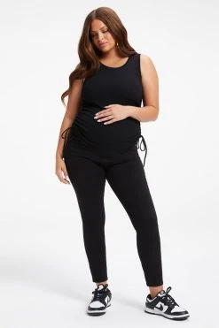 GOOD AMERICAN MATERNITY GOOD LEGS CROP | BLACK001