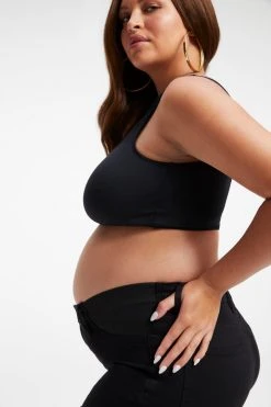 GOOD AMERICAN MATERNITY GOOD LEGS CROP | BLACK001