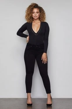 Promo 🎉 GOOD AMERICAN GOOD LEGS CROP | BLACK001 High Waisted 😀 22 GOOD AMERICAN GOOD LEGS CROP | BLACK001 High Waisted