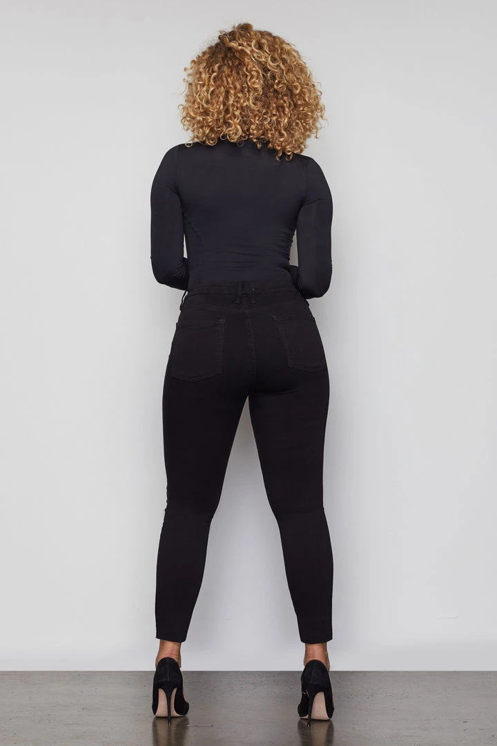 Promo 🎉 GOOD AMERICAN GOOD LEGS CROP | BLACK001 High Waisted 😀 12 GOOD AMERICAN GOOD LEGS CROP | BLACK001 High Waisted