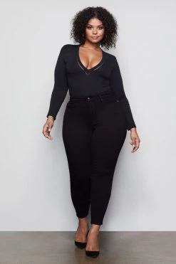 GOOD AMERICAN GOOD LEGS CROP | BLACK001 High Waisted