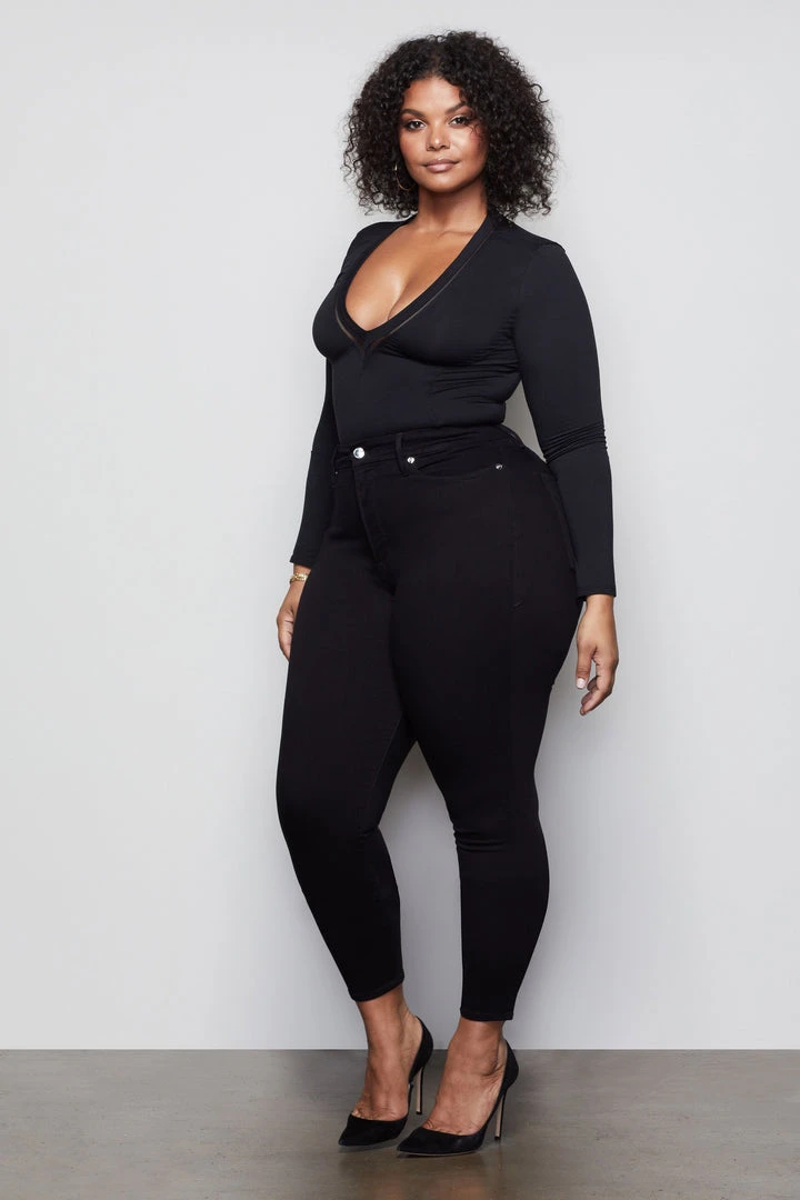 Promo 🎉 GOOD AMERICAN GOOD LEGS CROP | BLACK001 High Waisted 😀 2 GOOD AMERICAN GOOD LEGS CROP | BLACK001 High Waisted