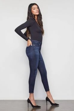 GOOD AMERICAN High Waisted GOOD WAIST CROP | BLUE025
