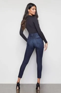 GOOD AMERICAN High Waisted GOOD WAIST CROP | BLUE025