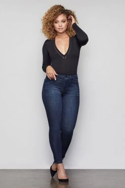 GOOD AMERICAN High Waisted GOOD WAIST CROP | BLUE025