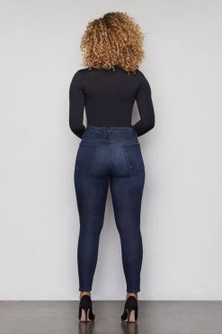 GOOD AMERICAN High Waisted GOOD WAIST CROP | BLUE025