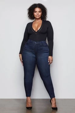 GOOD AMERICAN High Waisted GOOD WAIST CROP | BLUE025