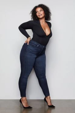 GOOD AMERICAN High Waisted GOOD WAIST CROP | BLUE025