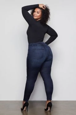 GOOD AMERICAN High Waisted GOOD WAIST CROP | BLUE025