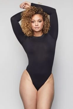 GOOD AMERICAN Bodysuits GOOD FORM CREWNECK BODY | BLACK001
