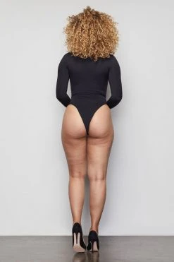 GOOD AMERICAN Bodysuits GOOD FORM CREWNECK BODY | BLACK001