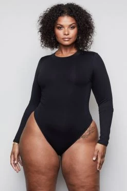 GOOD AMERICAN Bodysuits GOOD FORM CREWNECK BODY | BLACK001