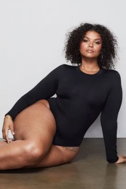 GOOD AMERICAN Bodysuits GOOD FORM CREWNECK BODY | BLACK001