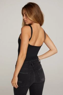 GOOD AMERICAN Bodysuits GOOD FORM MODERN TANK BODY | BLACK001