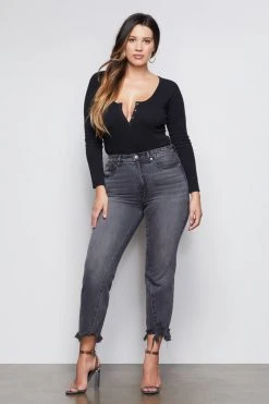 GOOD AMERICAN THE FEEL GOOD LONG SLEEVE BODY | BLACK001