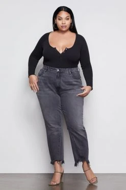 GOOD AMERICAN THE FEEL GOOD LONG SLEEVE BODY | BLACK001