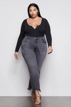 GOOD AMERICAN THE FEEL GOOD LONG SLEEVE BODY | BLACK001