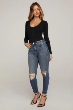 GOOD AMERICAN THE FEEL GOOD LONG SLEEVE BODY | BLACK001