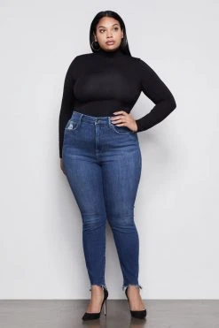 GOOD AMERICAN Bodysuits GOOD TOUCH LONG SLEEVE TURTLENECK BODY | BLACK001