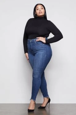 GOOD AMERICAN Bodysuits GOOD TOUCH LONG SLEEVE TURTLENECK BODY | BLACK001