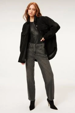 GOOD AMERICAN Bodysuits BETTER THAN LEATHER HIGH NECK BODY | BLACK001