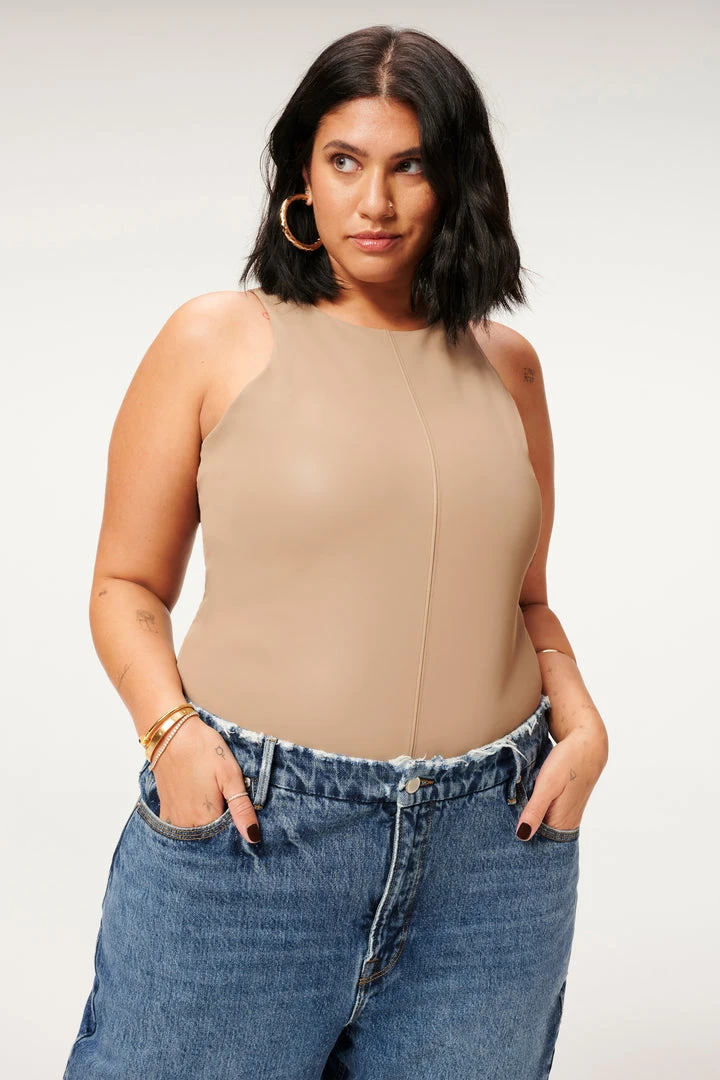 Budget 🛒 GOOD AMERICAN Bodysuits BETTER THAN LEATHER HIGH NECK BODY | TAUPE001 😍 7 GOOD AMERICAN Bodysuits BETTER THAN LEATHER HIGH NECK BODY | TAUPE001