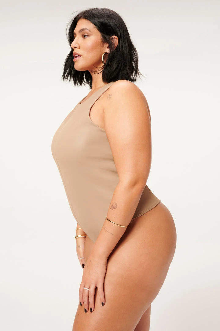 Budget 🛒 GOOD AMERICAN Bodysuits BETTER THAN LEATHER HIGH NECK BODY | TAUPE001 😍 9 GOOD AMERICAN Bodysuits BETTER THAN LEATHER HIGH NECK BODY | TAUPE001