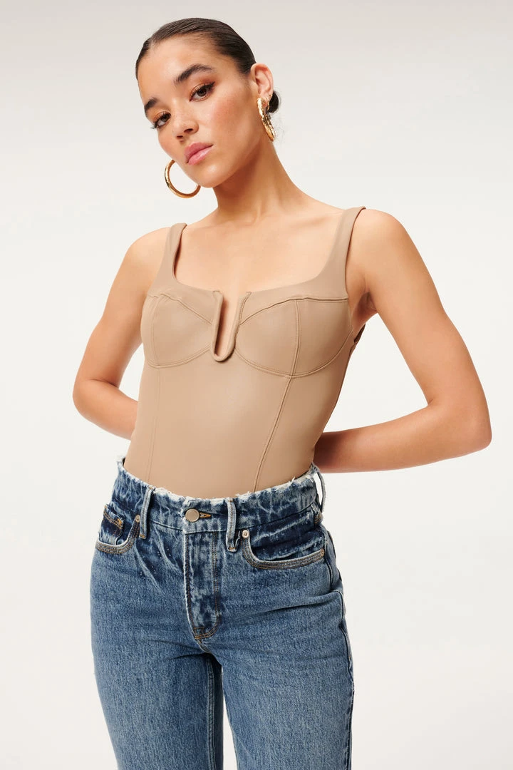 Cheap ๐ GOOD AMERICAN Bodysuits BETTER THAN LEATHER CORSET BODY | TAUPE001 โญ 1 GOOD AMERICAN Bodysuits BETTER THAN LEATHER CORSET BODY | TAUPE001