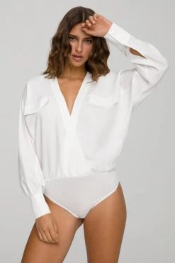 GOOD AMERICAN Bodysuits UTILITY WRAP BODY | IVORY001