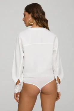 GOOD AMERICAN Bodysuits UTILITY WRAP BODY | IVORY001