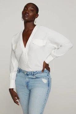 GOOD AMERICAN Bodysuits UTILITY WRAP BODY | IVORY001