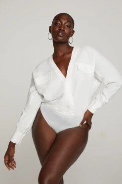 GOOD AMERICAN Bodysuits UTILITY WRAP BODY | IVORY001