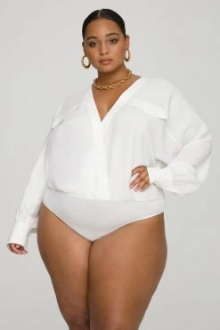 GOOD AMERICAN Bodysuits UTILITY WRAP BODY | IVORY001