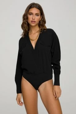 GOOD AMERICAN Bodysuits UTILITY WRAP BODY | BLACK001