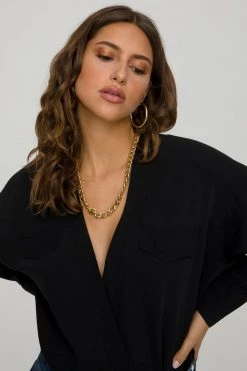 GOOD AMERICAN Bodysuits UTILITY WRAP BODY | BLACK001