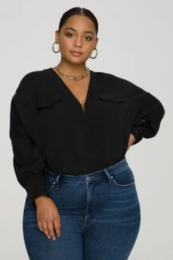GOOD AMERICAN Bodysuits UTILITY WRAP BODY | BLACK001