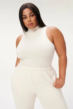 GOOD AMERICAN SEAMLESS MOCK NECK BODYSUIT | BONE001