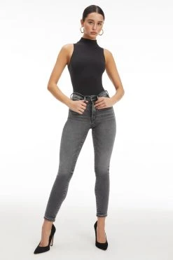 GOOD AMERICAN SEAMLESS MOCK NECK BODYSUIT | BLACK001
