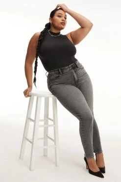 GOOD AMERICAN SEAMLESS MOCK NECK BODYSUIT | BLACK001