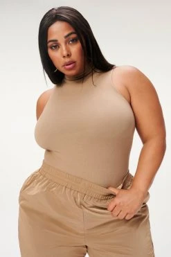 GOOD AMERICAN SEAMLESS MOCK NECK BODYSUIT | PUTTY001 Bodysuits