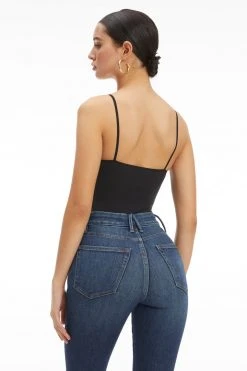 GOOD AMERICAN SEAMLESS SKINNY STRAP BODYSUIT | BLACK001 Bodysuits